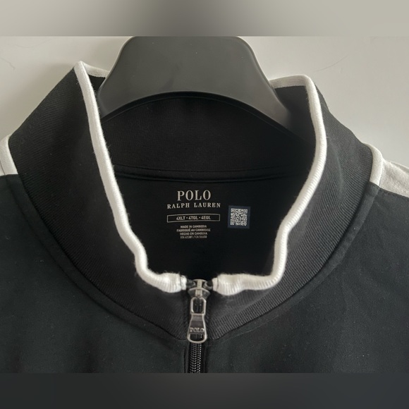POLO RALPH LAUREN 100% Cotton Interlock Knit Track Jacket - sz 4XLT Black - Picture 6 of 16
